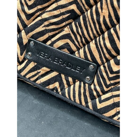 Vera Bradley Zebra Print Quilted Crossbody Bag With Multiple Zipper Pockets - Picture 4 of 11